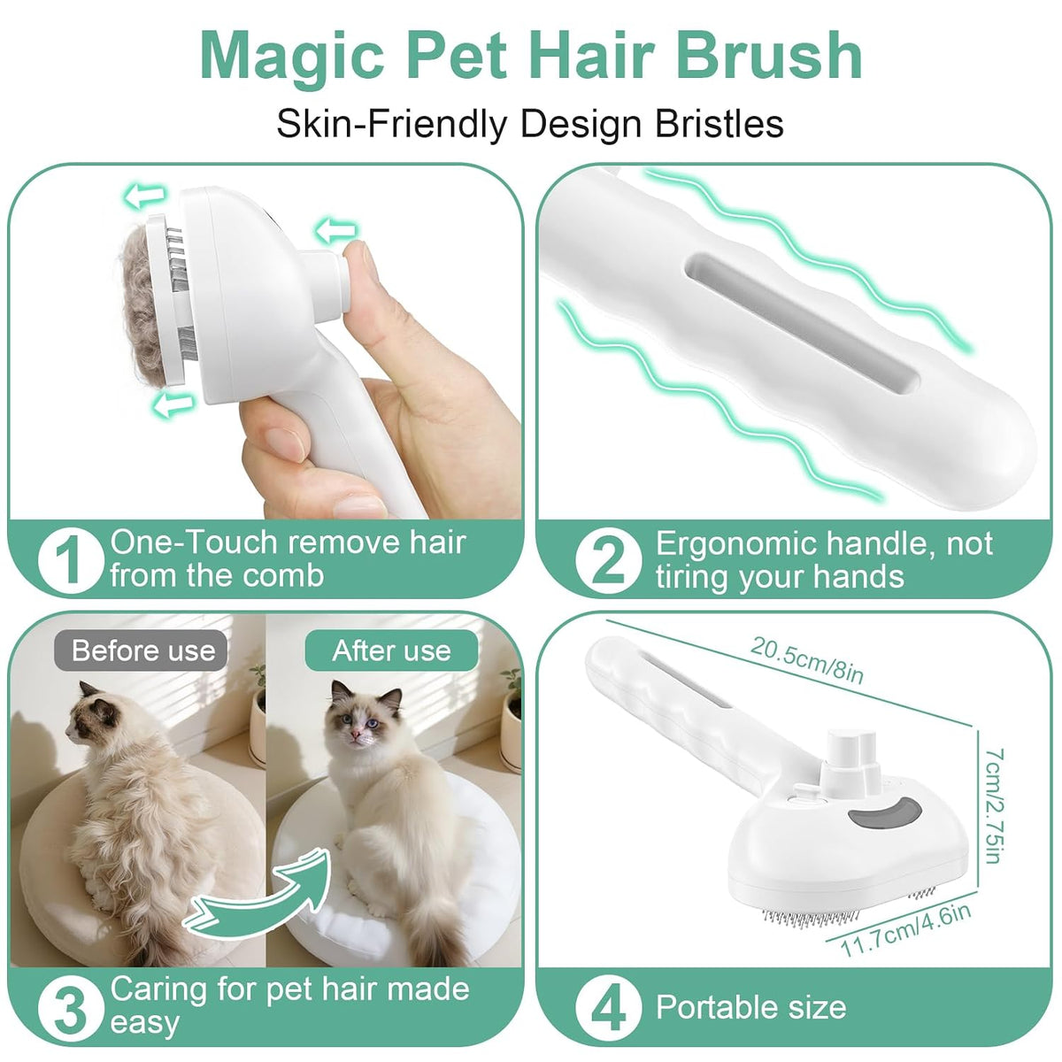 Cat Brush Dog Brush for Shedding,Pet Steam Hair Removal Comb Grooming Kit