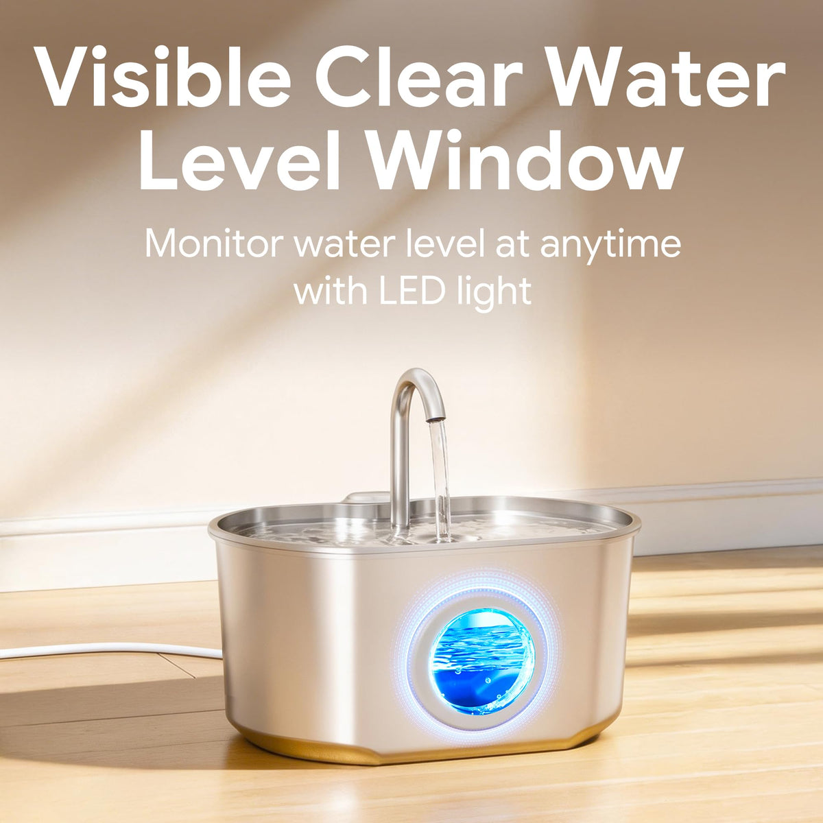 Cat Water Fountain Stainless Steel: 74oz/2.2L Cat Fountain for Drinking
