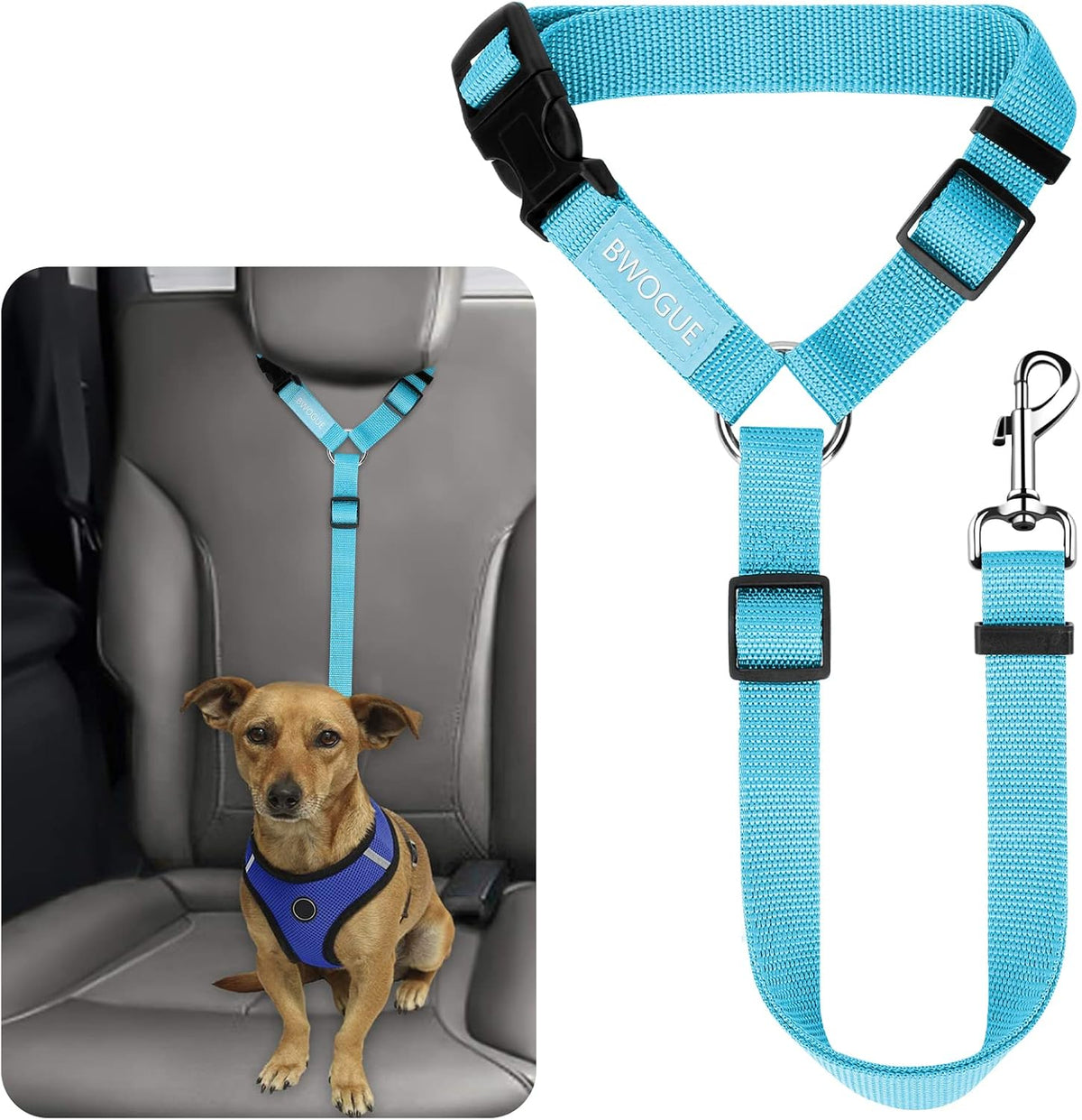 Dog Seat Belt for Car, Headrest Restraint Safety Lead, Dogs Cats