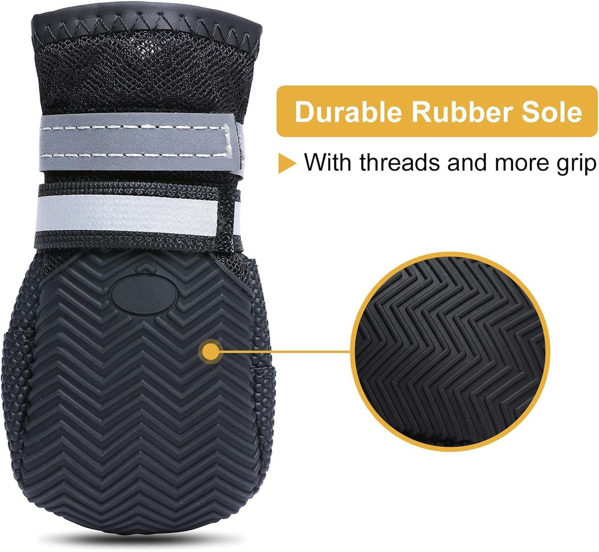 Dimicoo Breathable Dog Boots for Medium Large Dogs,Non-Slip Dog Shoes for All Weather and Hot Pavement,Soft Paw Protecto