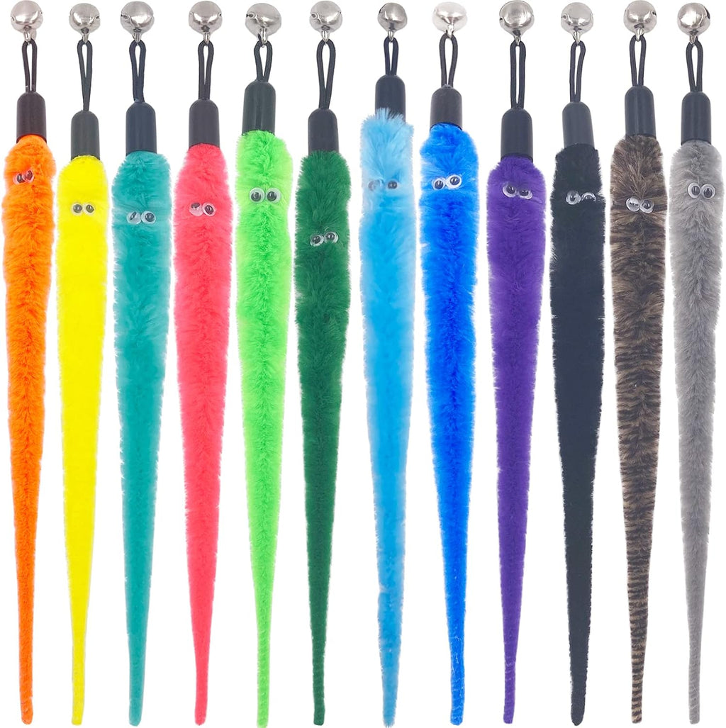 Cat Toy Worm Refills, 15 Pieces Interactive Cat Wand Attachments Worms Toy for Indoor Cats