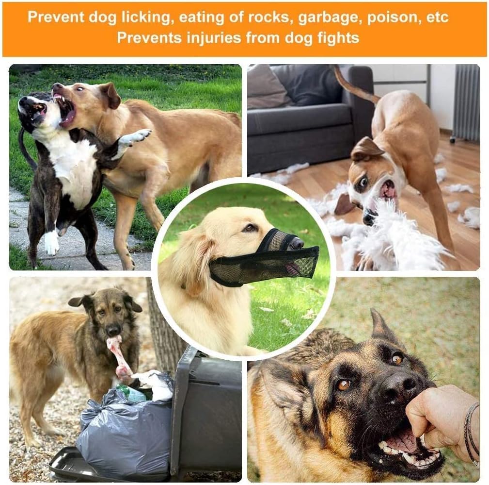 Crazy Felix Dog Muzzle Anti Eating for Small Medium Large Dogs, M, Black