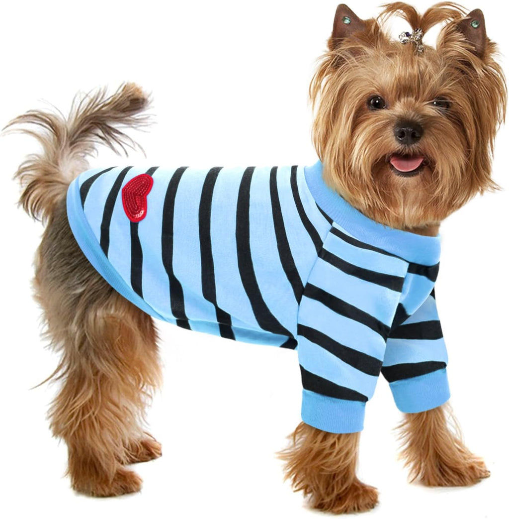 Dog Shirts for Medium Dogs, Striped T-shirt Dog Tank Top, Bichon Tee Shirts