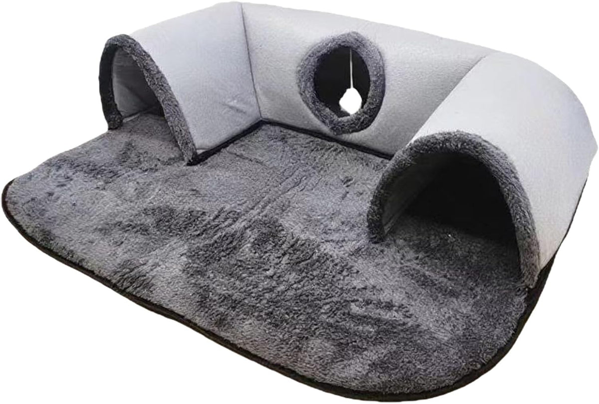 U Shape Cats Play Tunnel with Polyester Fabric, Foldable, S
