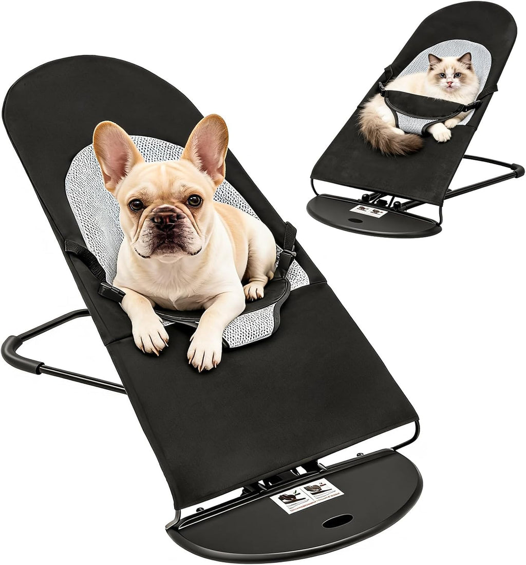 Cat Dog Rocking Chair Portable Pet Rocker Foldable Bed Adjustable Height
