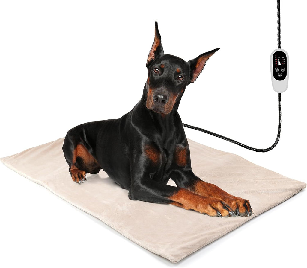 NICREW Adjustable Temperature Cat Heating Pad, 17.7" x 15.7", 55W, Khaki