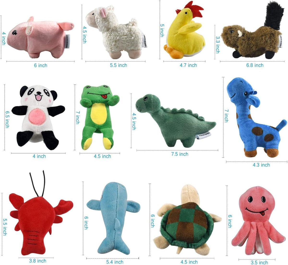 LEGEND SANDY Squeaky Plush Dog Toy Pack for Puppy, Small Puppy Chew Toys