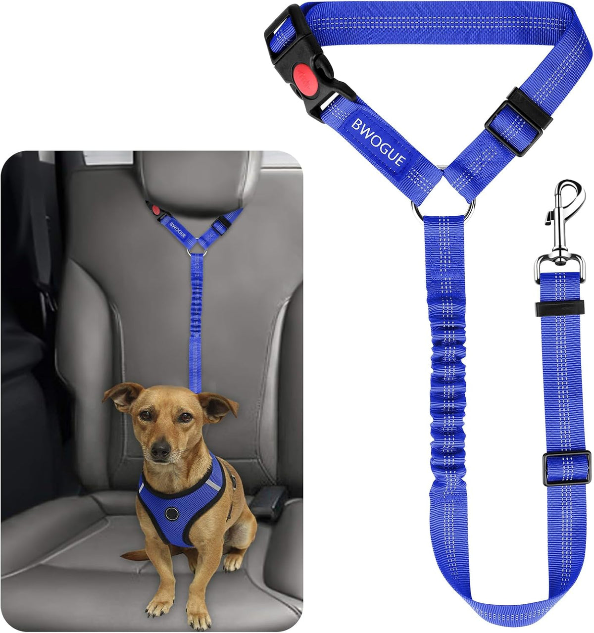 Dog Seat Belt for Car, Headrest Restraint Safety Lead, Dogs Cats