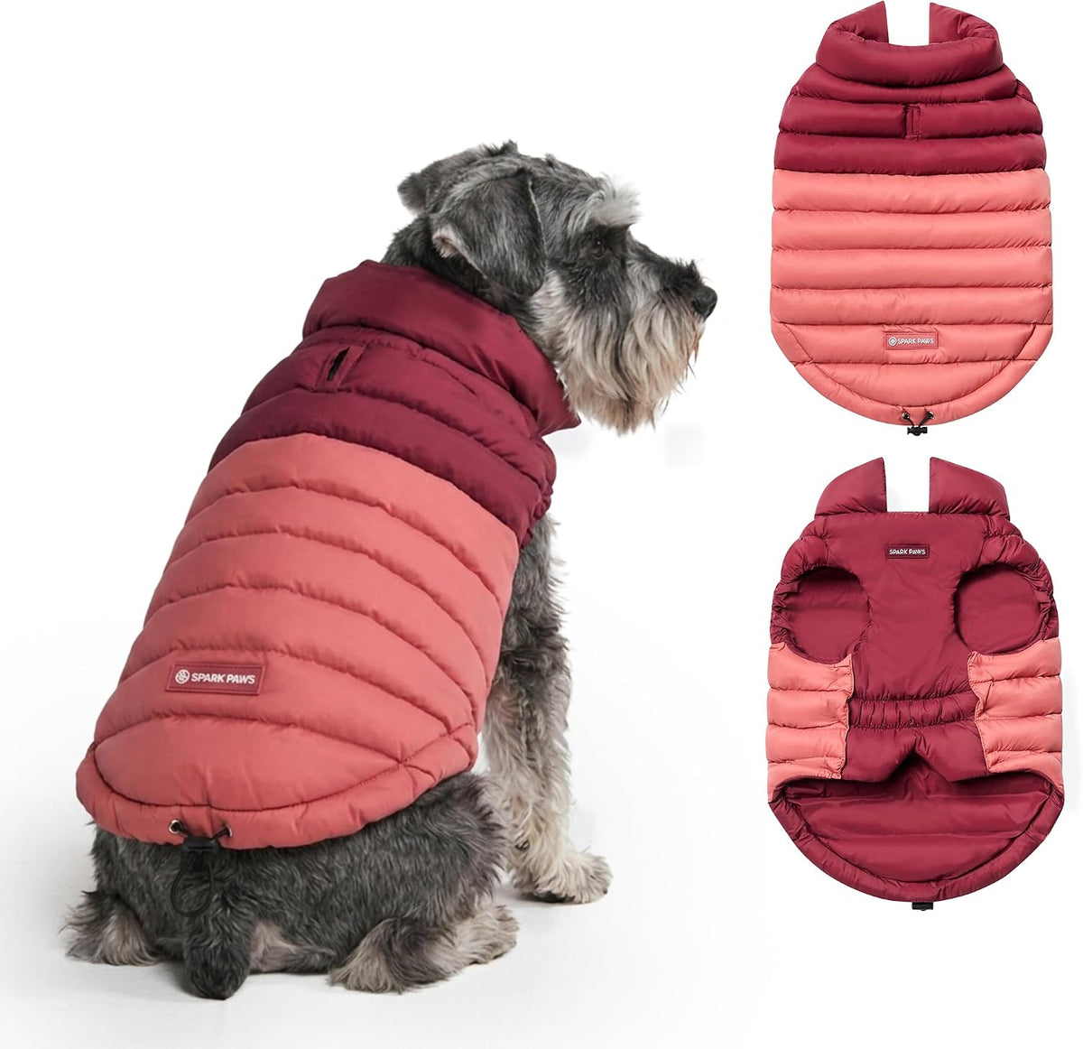 Spark Paws Dog Puffer Jacket, Winter Coat for Small Medium Large Dogs