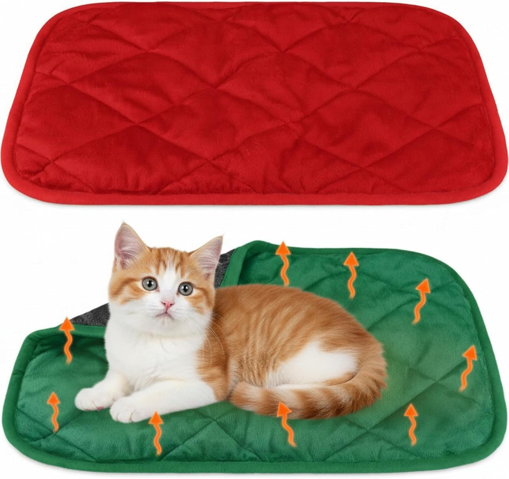2 Pack Self Warming Cat Bed Thermal Pet Mat, Gray, 16 x 20 Inches