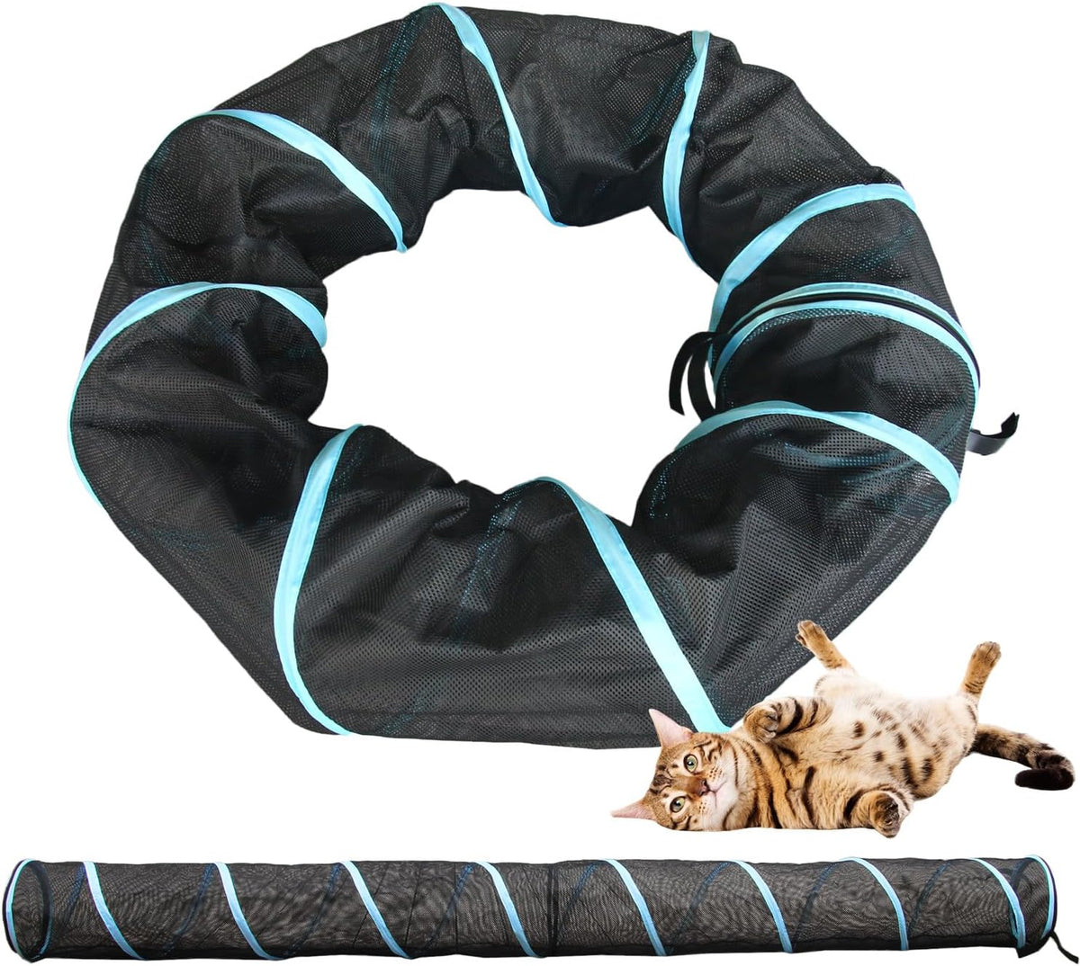 INTURN Cat Furniture Tent for Indoor and Outdoor Playpen Portable Cat Tunnels, Outdoor Kennel (2 Cube + Tunnel)