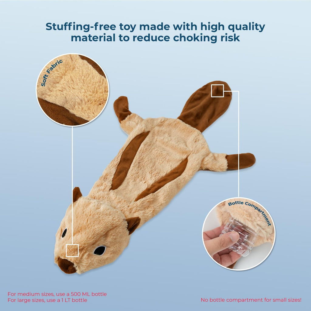 Best Pet Supplies 2-in-1 Stuffless Squeaky Dog Toy - 4 Figures, Small