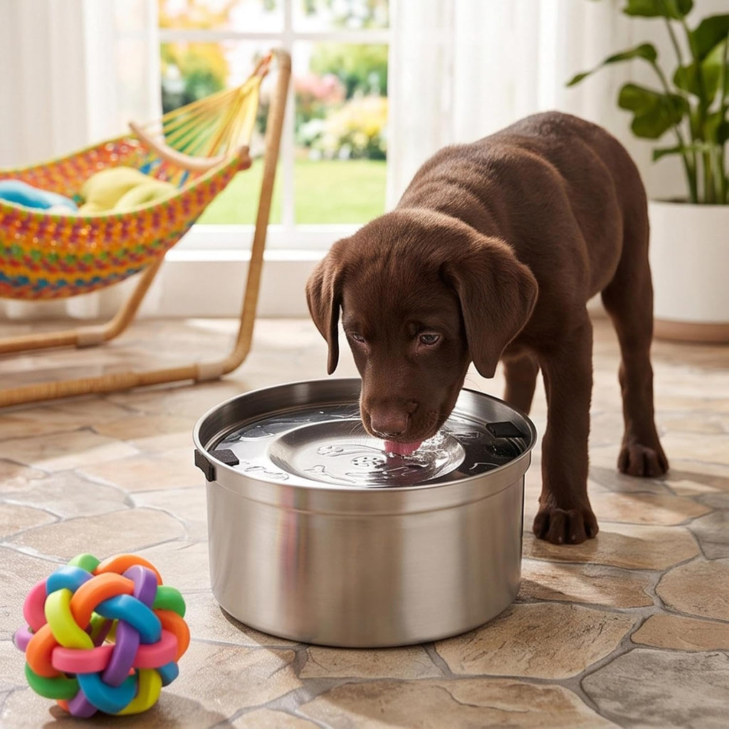 1.2l Stainless Steel Dog Water Bowl No Spill Slow Drink Water Bowl for Dogs