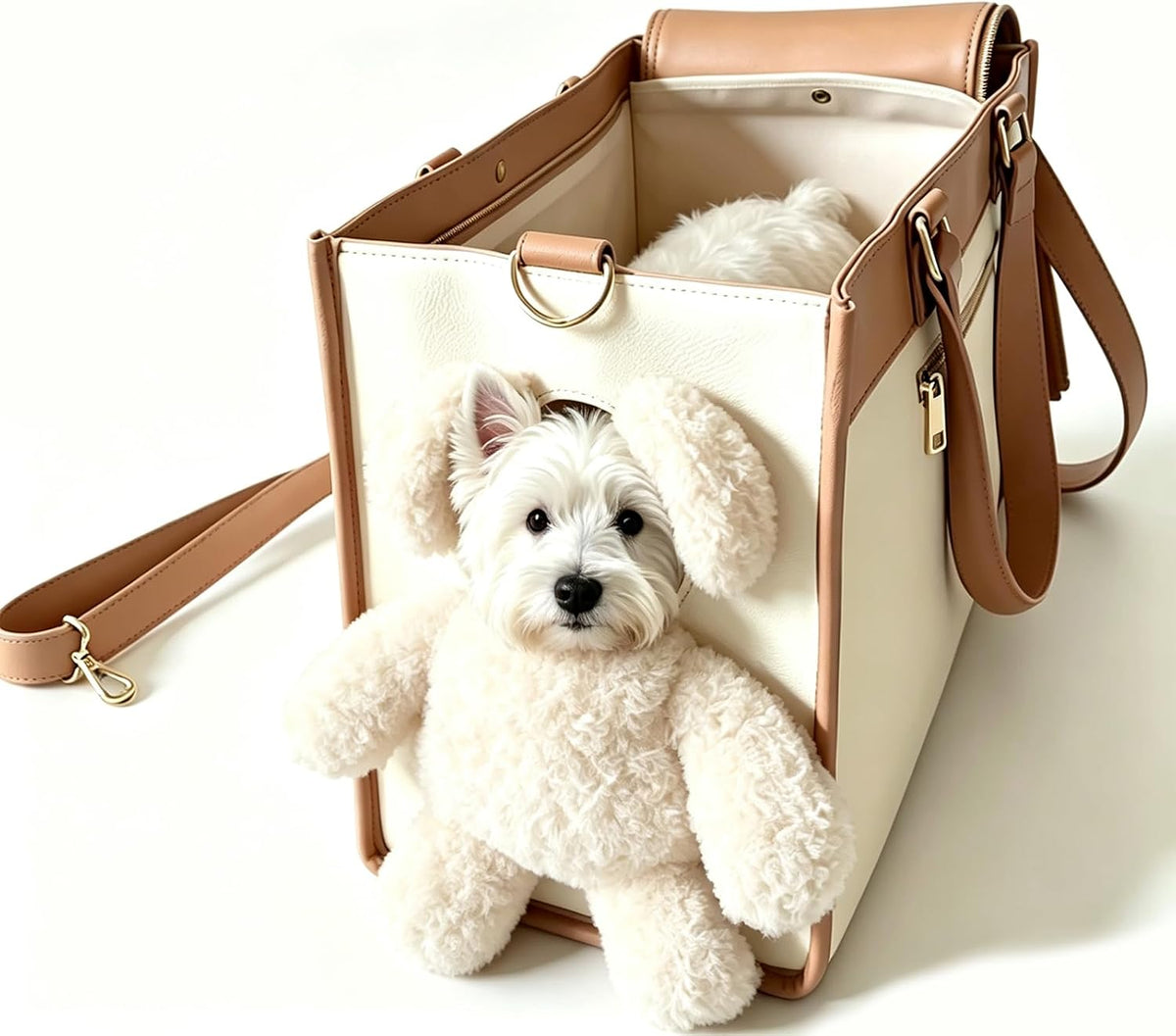Dog Purse Carrier for Small Dogs – Teddy Bear Bag with Shoulder Strap