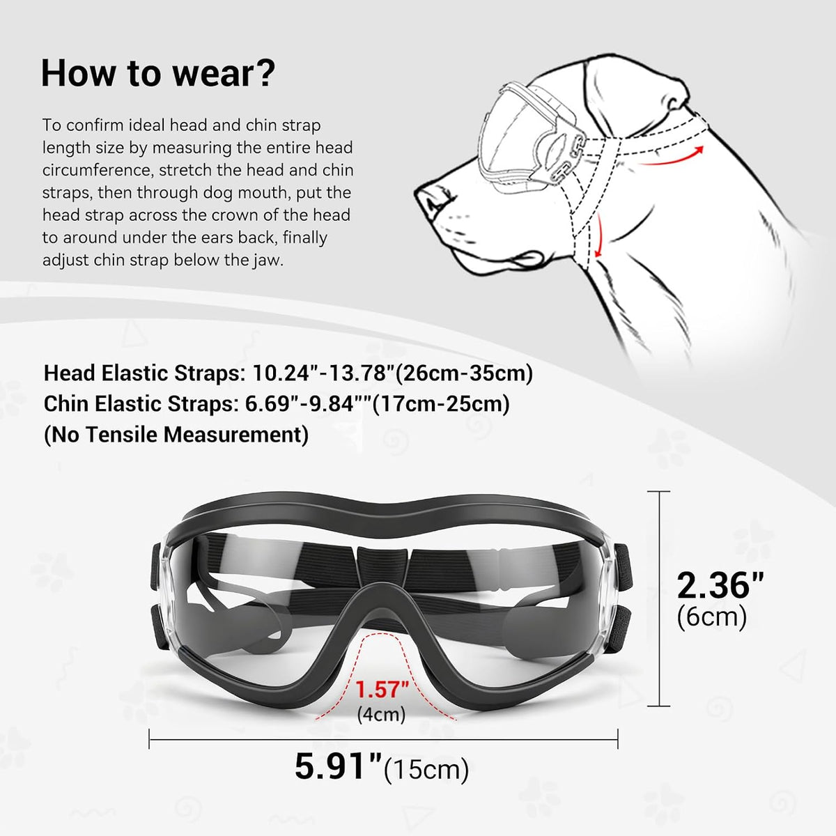 Enjoying Clear Dog Goggles Medium to Large Breed, Dog Sunglasses UV Protection, Large Dogs Driving Eye Protection, Outdo
