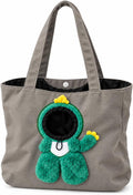 Pet Carrier Tote Bag for Cats, Head-Out Dinosaur Canvas Shoulder Bag