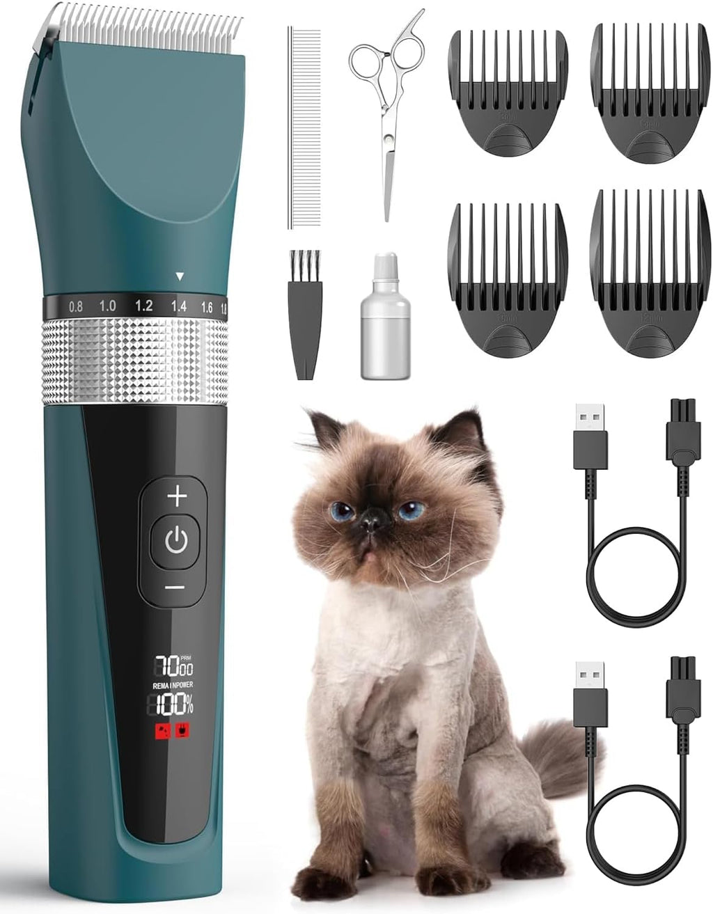 oneisall Cat Clippers with Charging Cable
