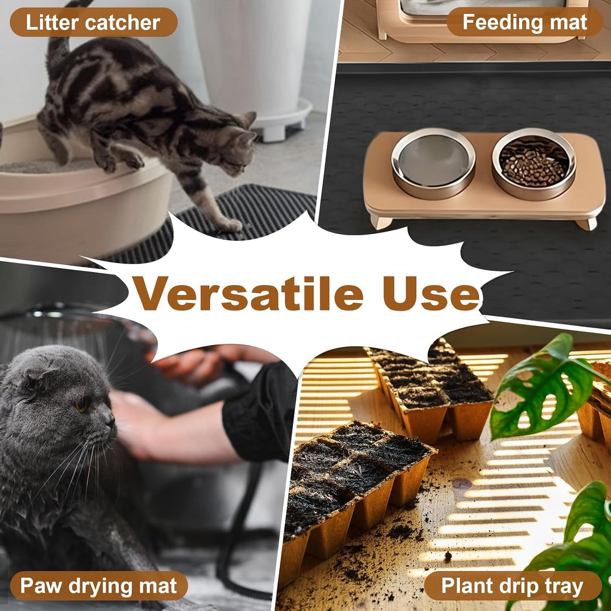 4+2 Set Waterproof Pad for Self Cleaning Litter Box, Leak-Proof & Non-Slip