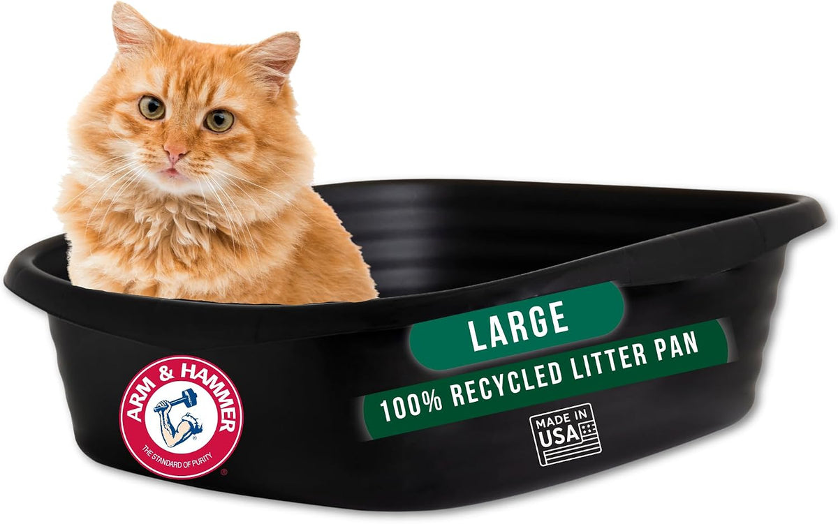 Arm & Hammer Large Sifting Litter Box Scoop Free Cat Litter Tray with Microban, Made in USA