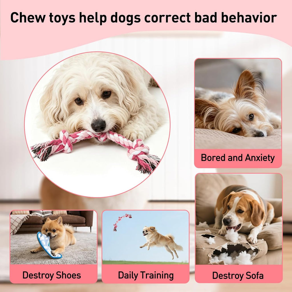 SZEE Dog Rope Toy 2-Pack, Rope Toys for Dogs, Suitable for Small Breeds
