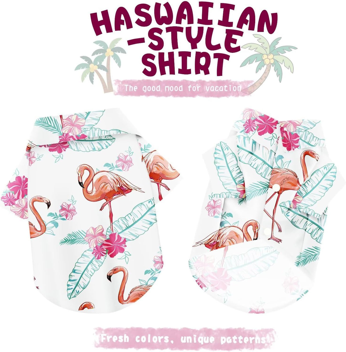 Hawaiian Dog Shirt – Lightweight and Breathable Summer T-Shirt with Tropical Prints, Fun Beach Outfit for Small, Medium,