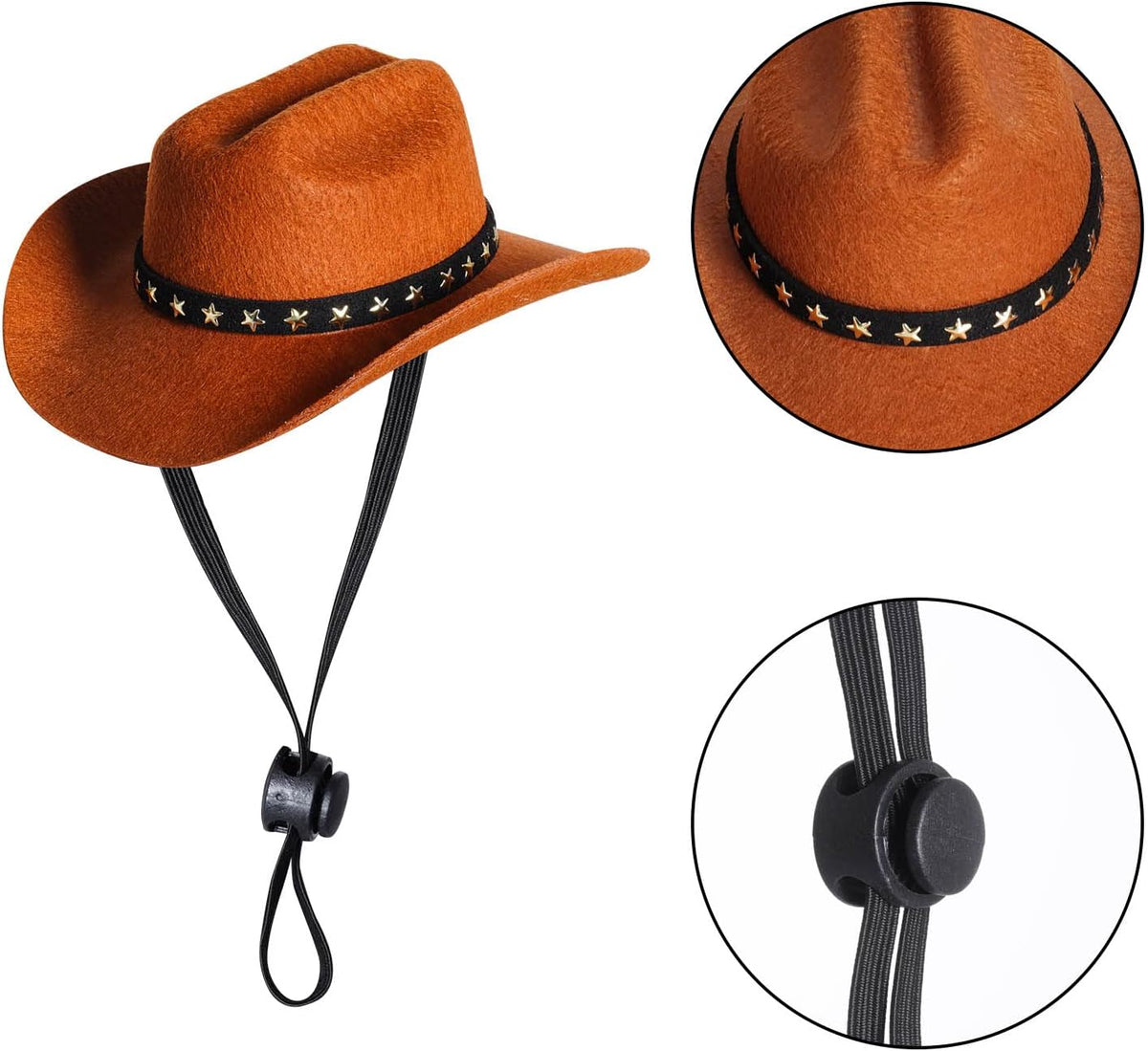 choyaxo Pet Cowboy Costume Cosplay Cap Halloween Costumes for Dogs Cat Pet Party Decoration Mini Cowboy Hat (Brown, Smal