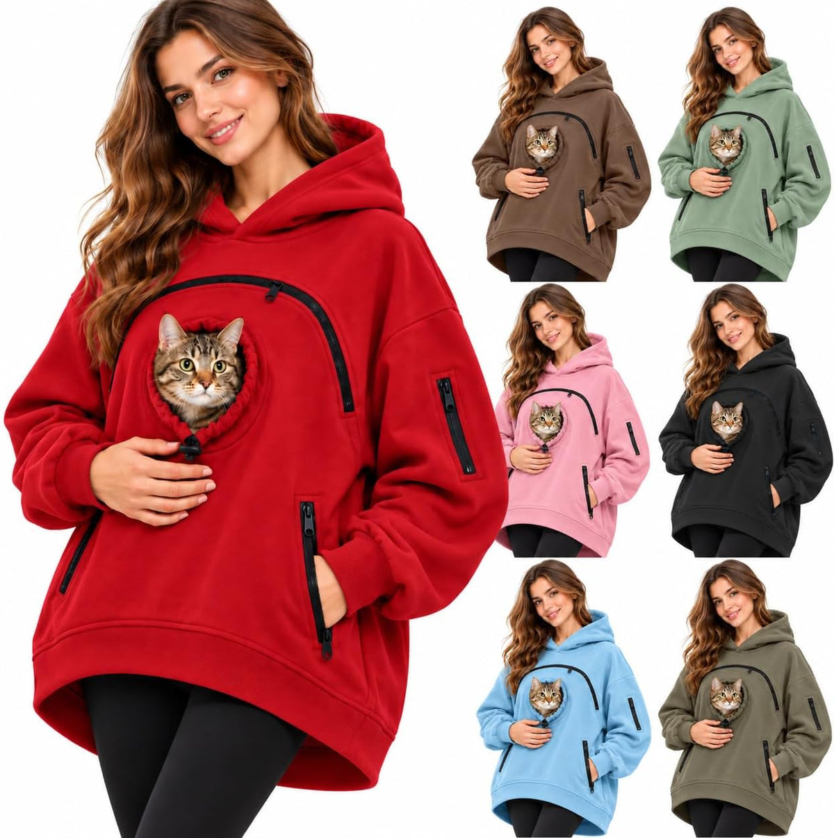 Pet Pouch Hoodie, Cat Hoodie with Dog Pouch, Pull Pocket with Dog Pouch