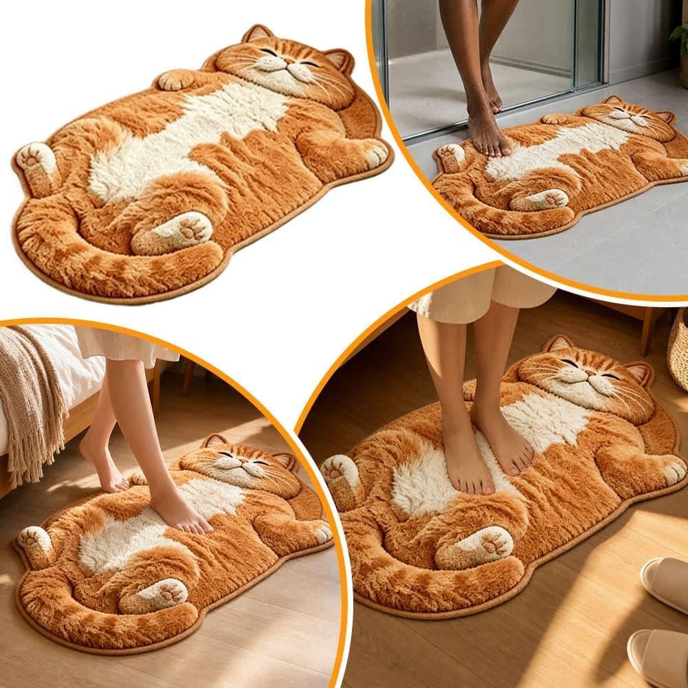 Cats Floor Mat, Sleeping Feline Entryway Area Rug (Style E)