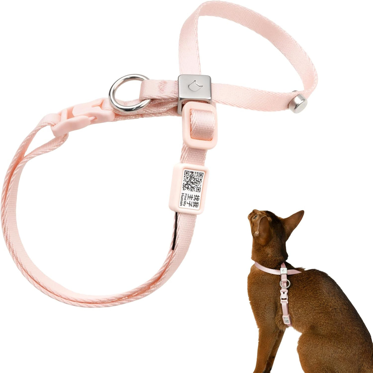 Escape Proof Cat Harness Anti-Choke Quick Release, Space Gray