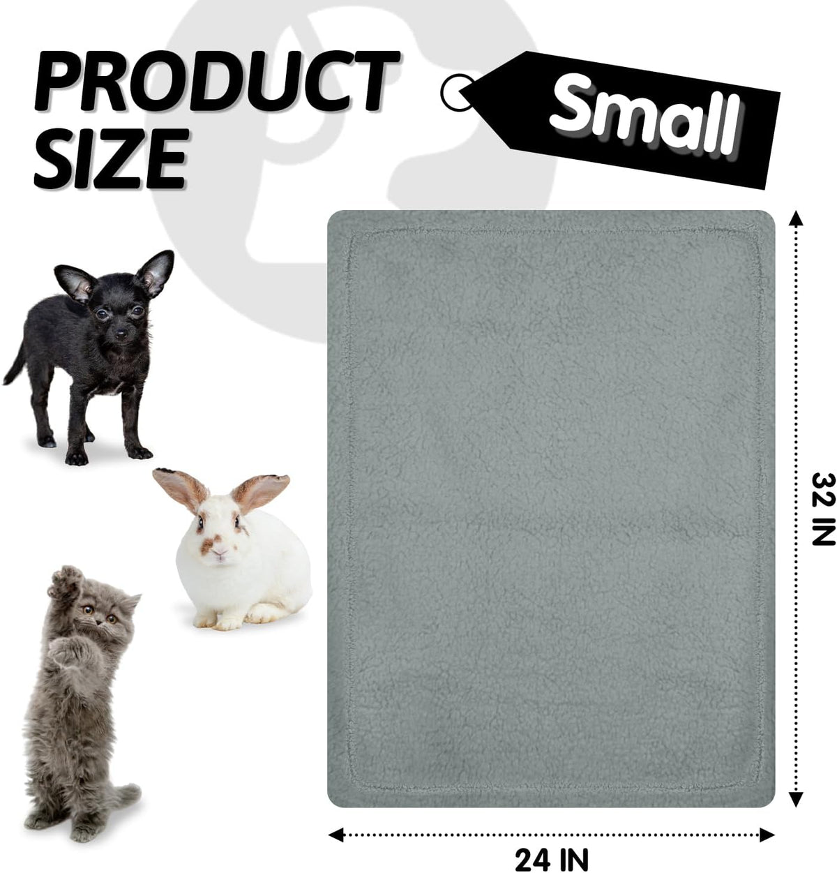 Pet Blanket, Soft Warm Sherpa Fleece Bed Blanket for Small Pets