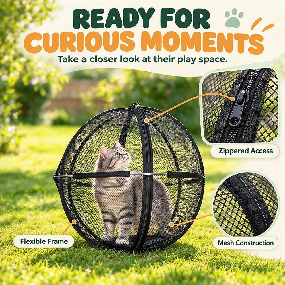 2027 Cat Hamster Ball for Outside, Hamster Ball for Cats, Rolly Cat Ball
