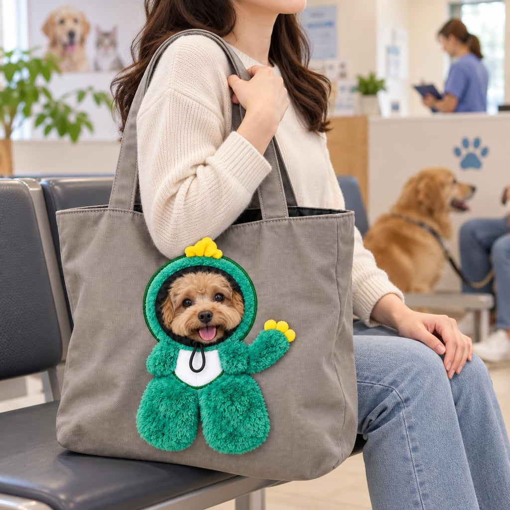 Pet Carrier Tote Bag for Cats, Head-Out Dinosaur Canvas Shoulder Bag