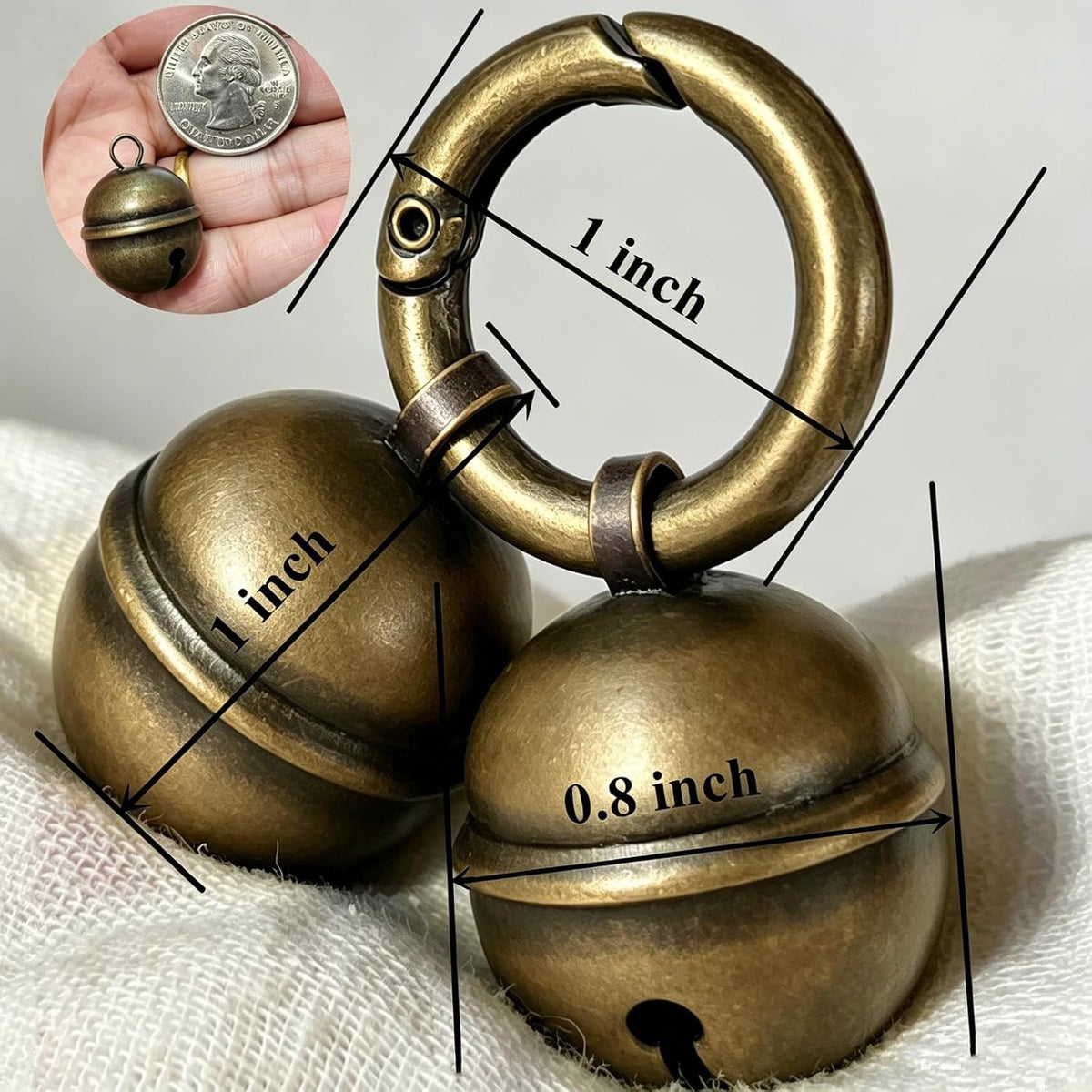 Dog Bells for Pet Tracking, 4 Extra Loud Dog & Cat Bells for Collar