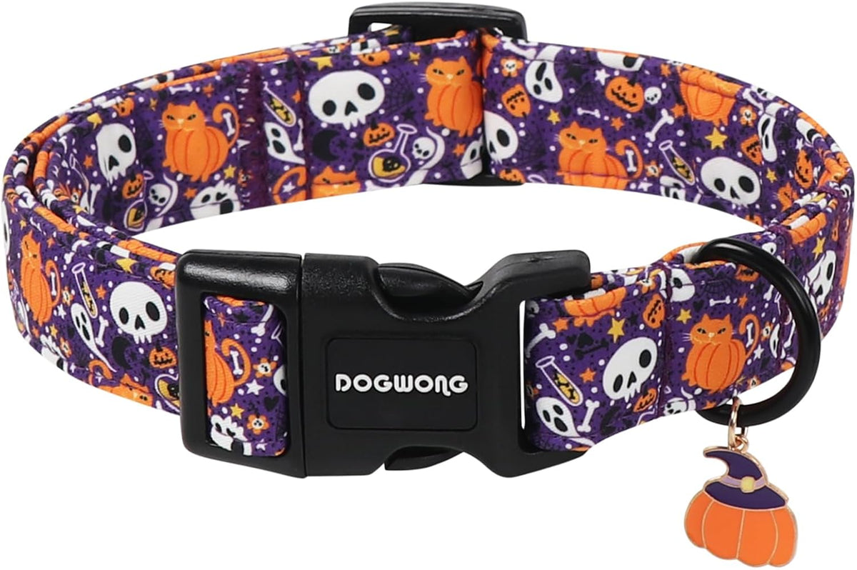 Fall Pumpkin Dog Collar- Design Fall Holiday Dog Collars Adjustable Halloween Pumpkin Sunflower Dog Collar for Small Med