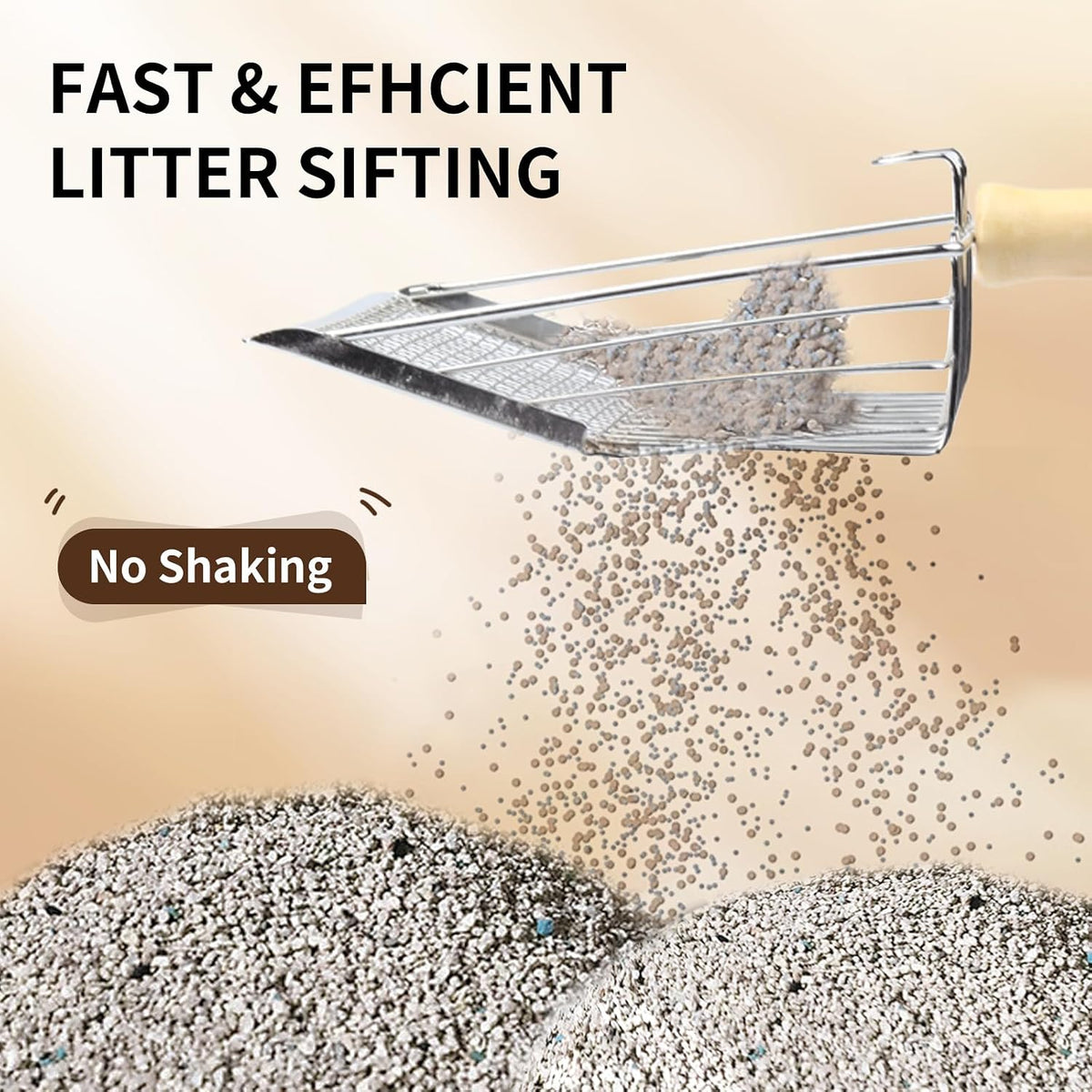Cat Litter Scoop,Premium Kitty Shovel with Hook and Hole,Durable Heavy Duty