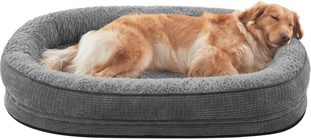 JOEJOY XL Orthopedic Dog Bed for Large Dogs, 360° Oval Bolster, 42"
