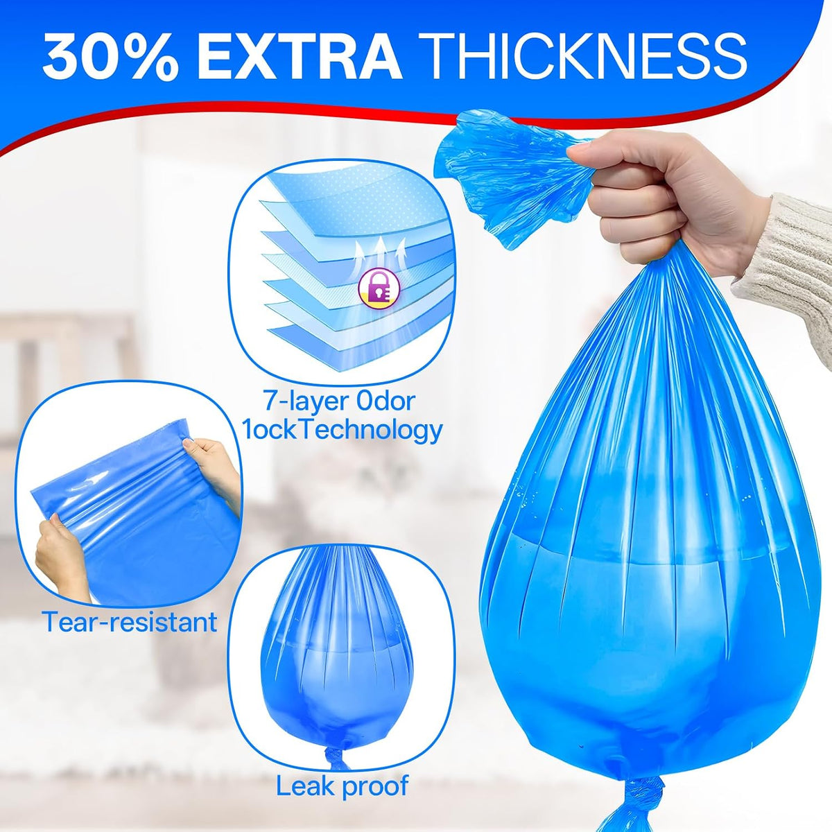 10PC Cat Litter Refill Bags Fits Litter Genie XL+/Plus/Standard/Style
