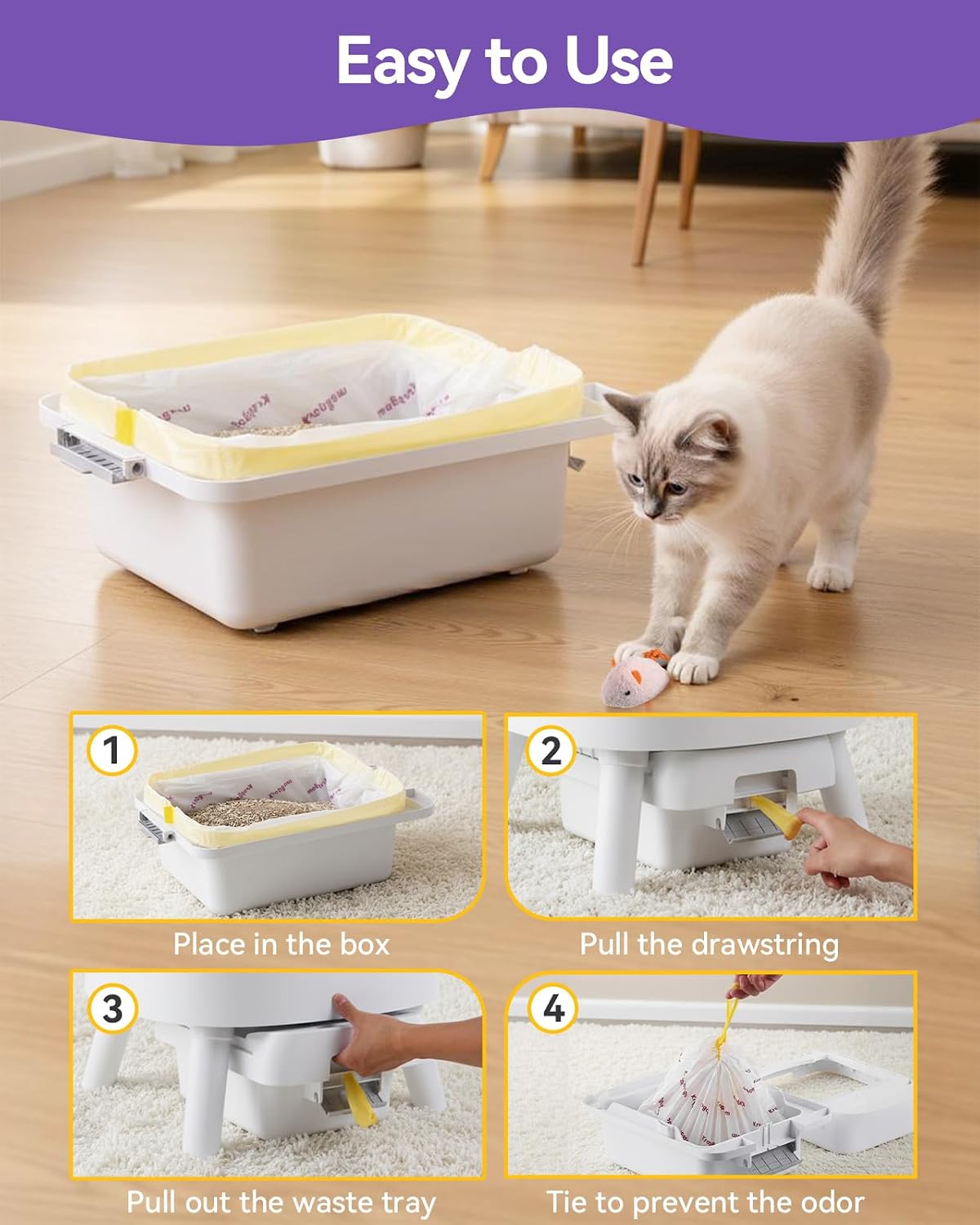 120 Count Cat Litter Box Bags Compatible with PetPivot AutoScooper 11/12