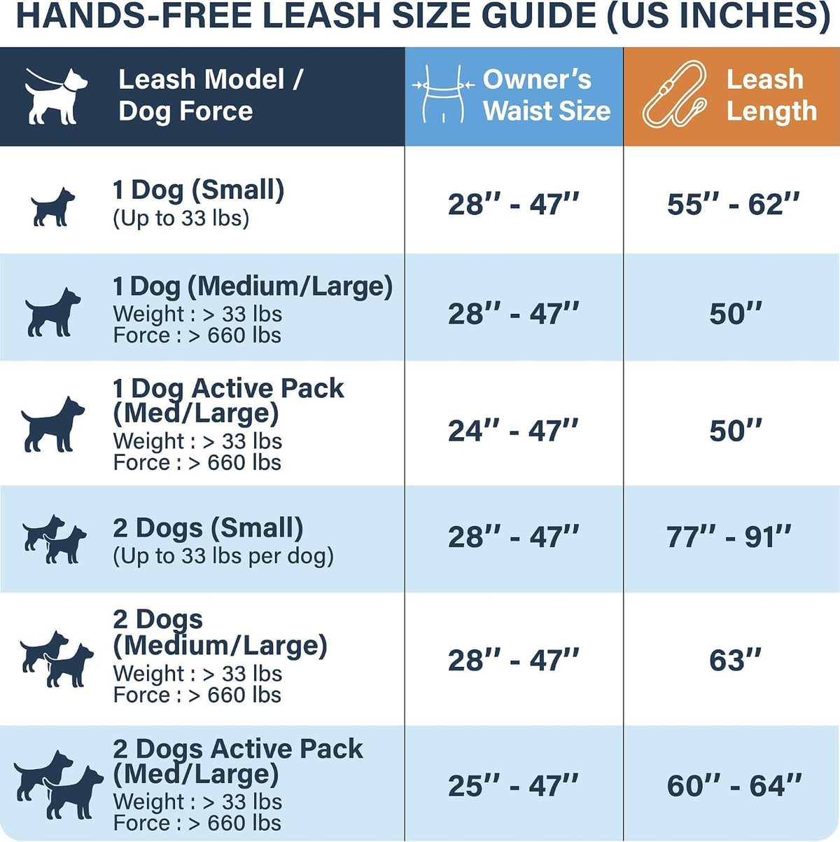 Active Pack Hands Free 2 Dogs Leash Medium & Large, Orange