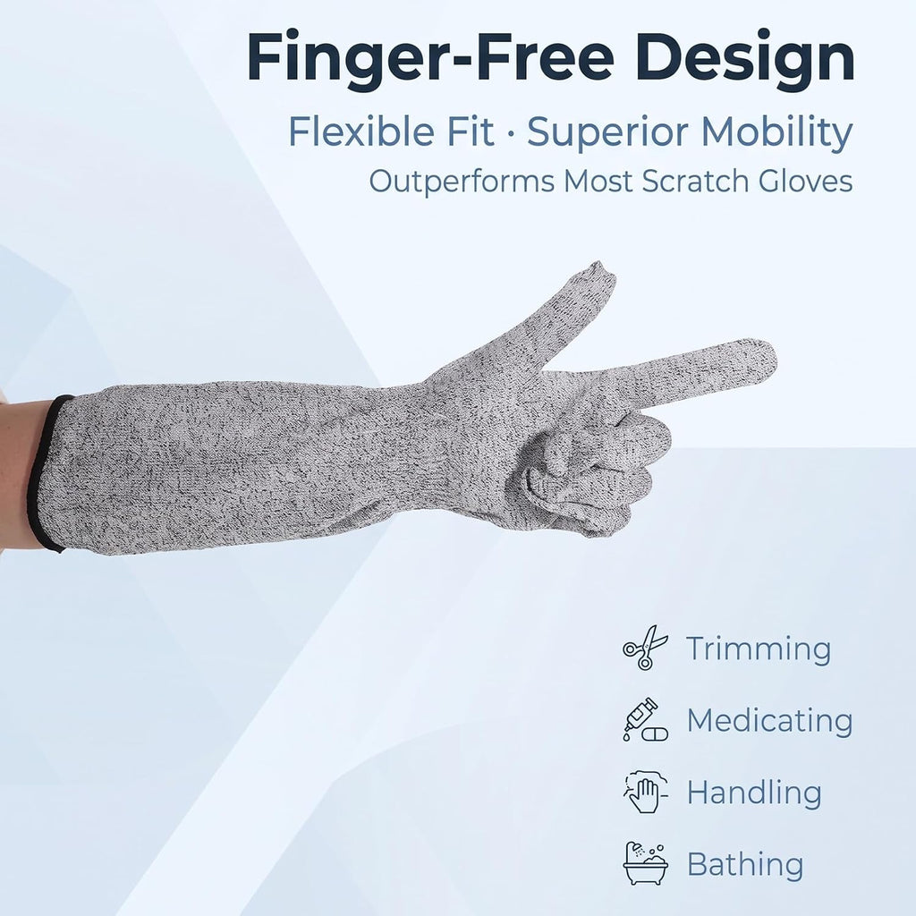 3Pcs Cat Gloves Bite Proof Pet Handling Sleeve 15.6” Grooming Gloves