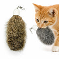 ZAYLUMO 2 Pack Natural Rabbit Fur Cat Toy Refills – Silent Interactive Cat Toys for Indoor Cats, Handmade Replacement Heads with Secure Connector for Cat Wand Toys