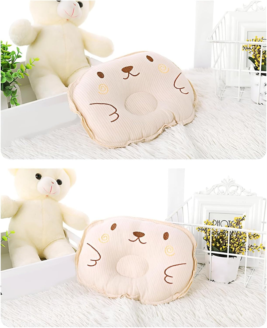 Polyester Fiber Pet Sleeping Pillow for Small Dogs Cats Beige