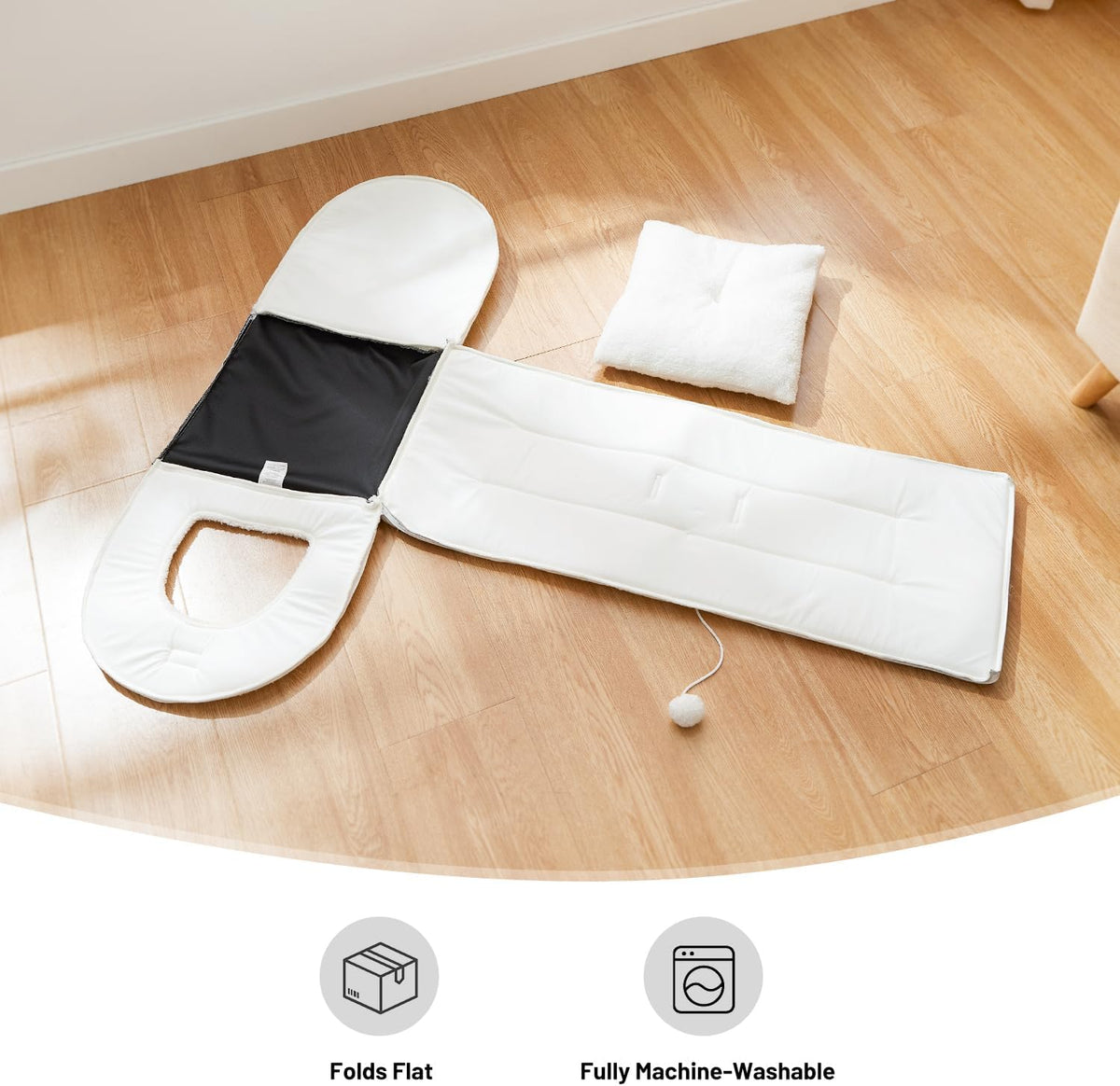 2in1 Cat Bed Cave for Indoor Cats Enclosed Bed with Washable Pillow