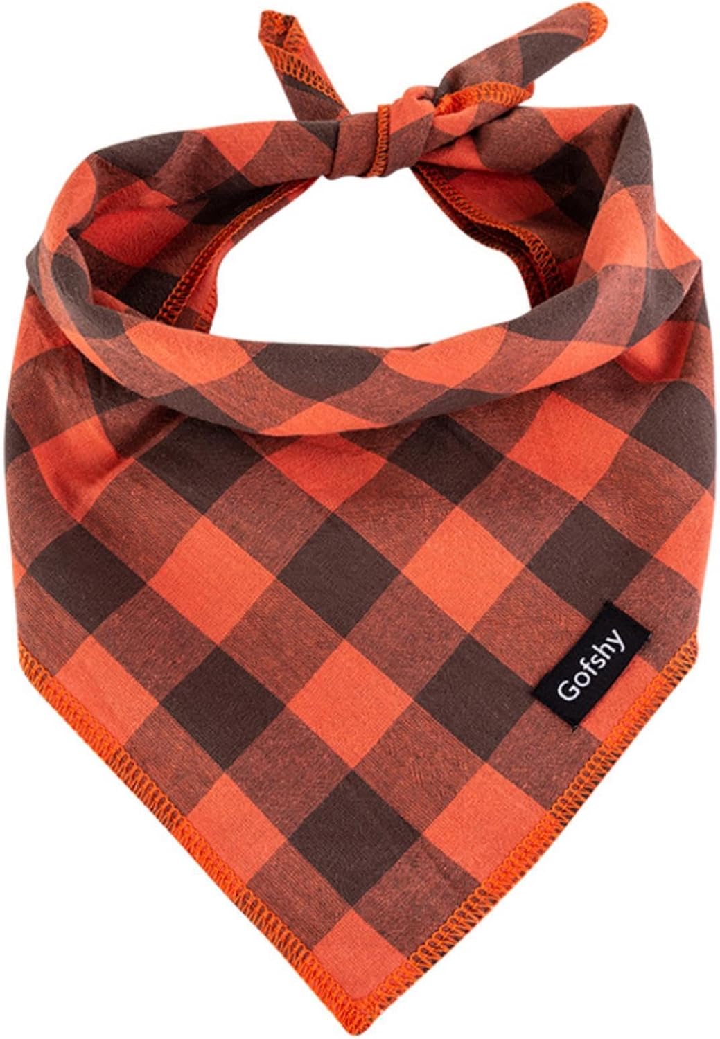 Christmas Dog Bandana XLarge Cotton, Red Black Buffalo Plaid Scarf