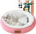 Zerbuger 20in Pink Round Dog Bed Sofa for Dogs Cats, Machine Washable