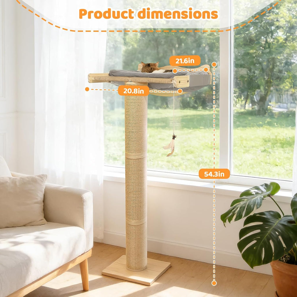 54" Tall Cat Scratching Post with Window Perch