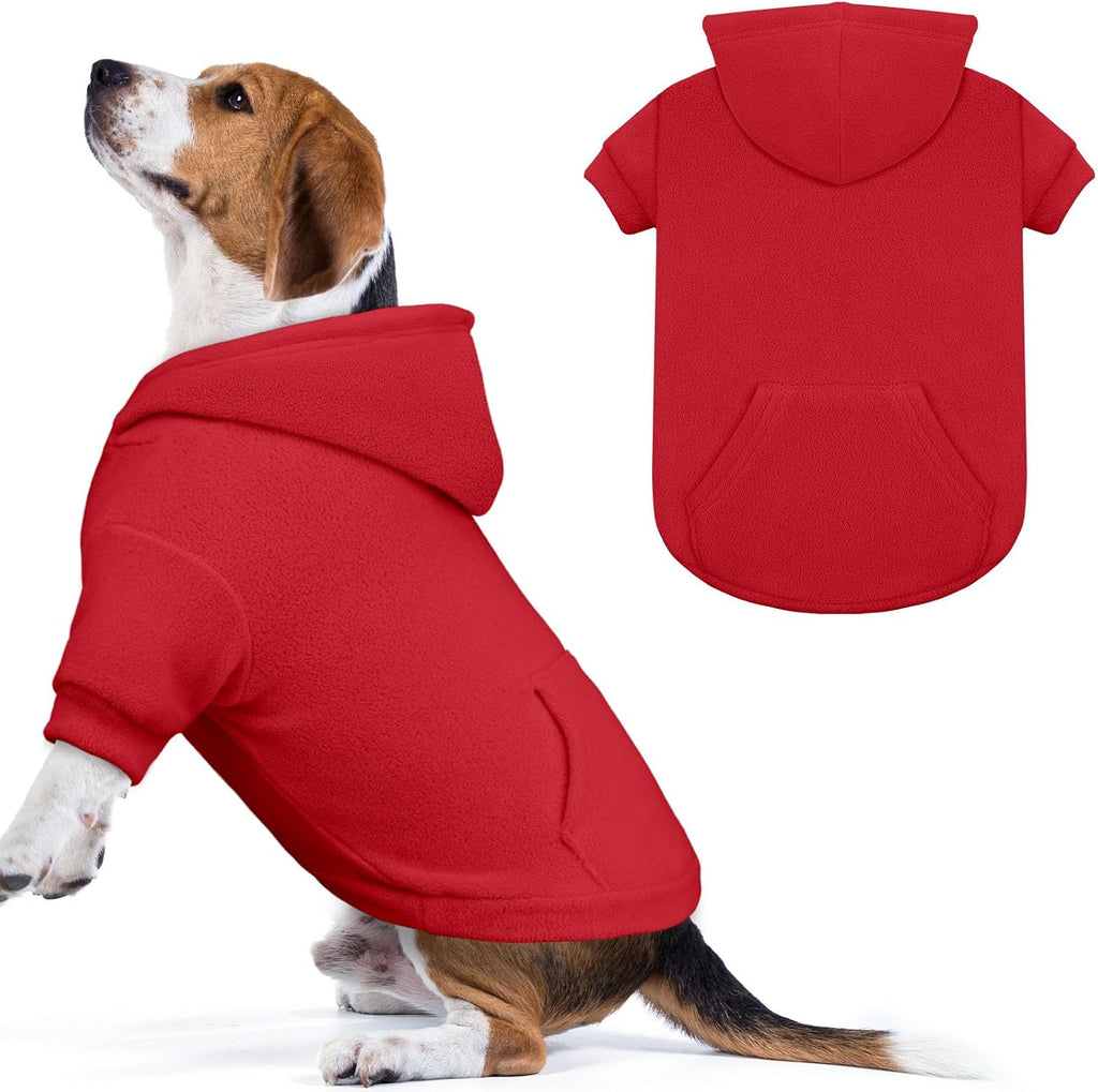 Extra Small Dog Sweater,Dog Hoodie,Warm Fleece Sweatshirt with Hood & Pocket,Leash Hole,Cozy Cold Weather Cat Pet Clothe