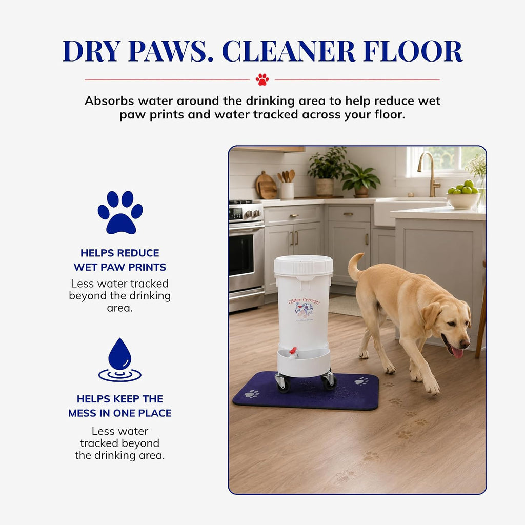 Absorbent Dog Water Bowl Mat, Quick Dry, Non-Slip, for Messy Drinkers