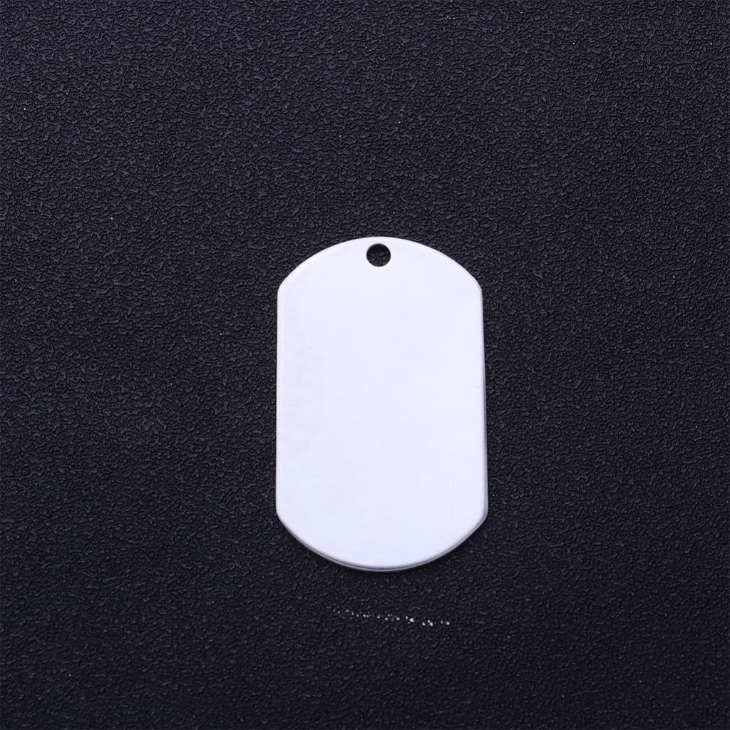 10pcs Dog Id Tags Aluminum Pendant Necklaces Keychains Silver