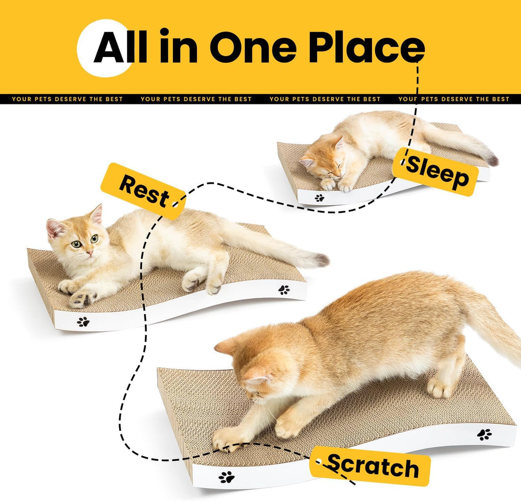 Cat Scratcher, Durable Scratch Pad, Corrugated Cardboard Scratching Board for Indoor Cats, Heavy Duty, Double-Sided Usab